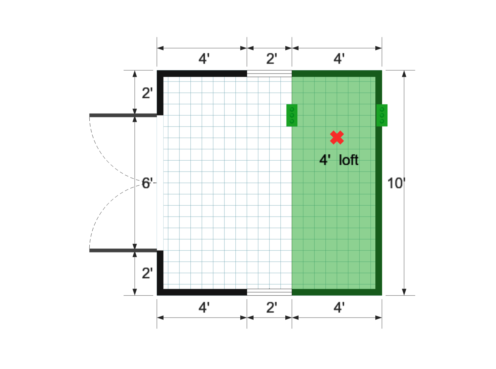 Standard Barn 10×10 floor plan