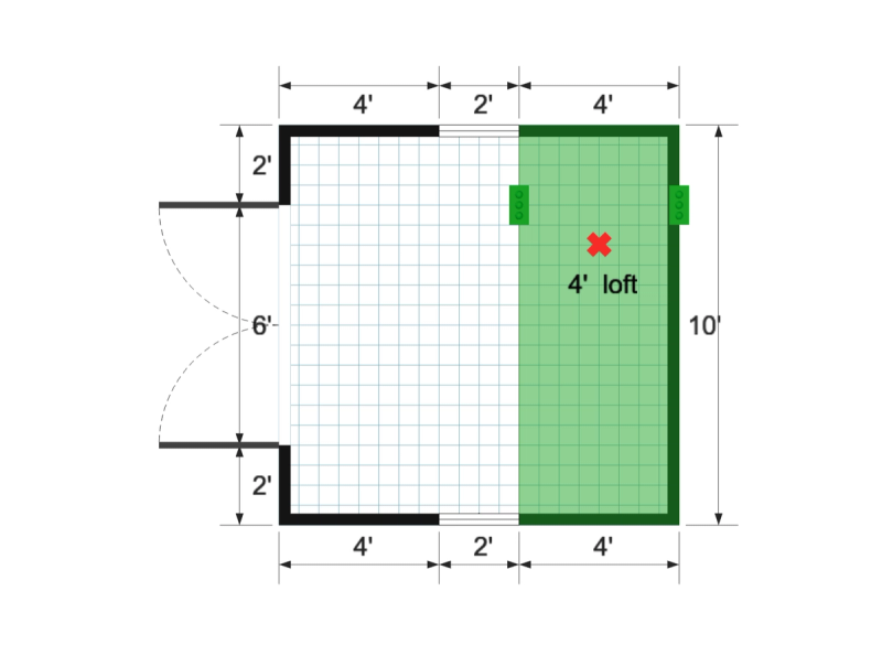 Standard Barn 10×10 floor plan