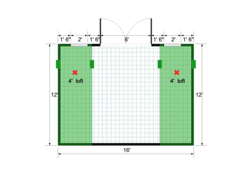 Side-Entry Standard Barn 12×16 floor plan