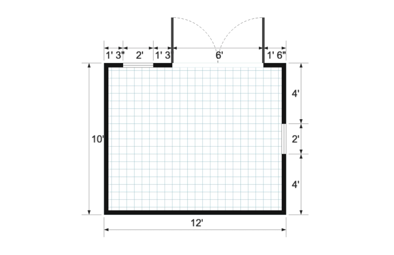 Side-entry Standard 10×12 floor plan