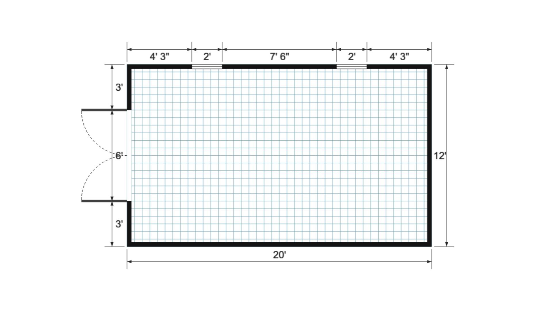Floor plan for 12x20 Value Shed