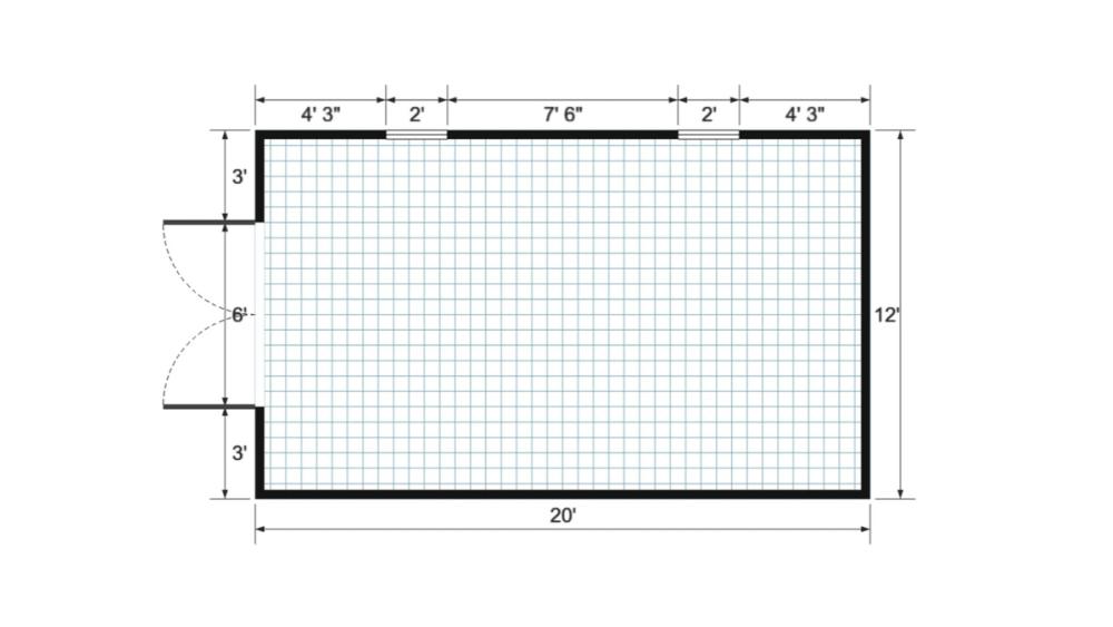 Floor plan for 12x20 Value Shed