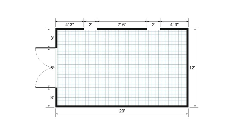 Floor plan for 12x20 Value Shed