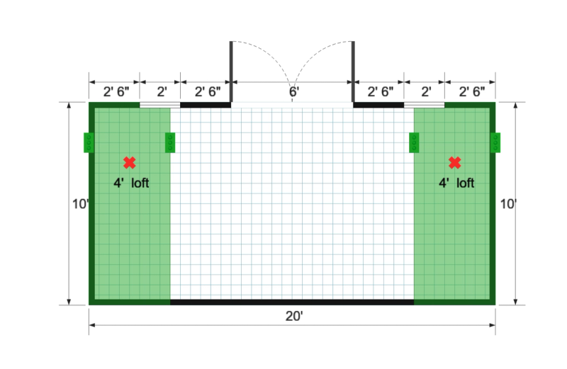 Side-Entry Premier Barn 10×20 floor plan