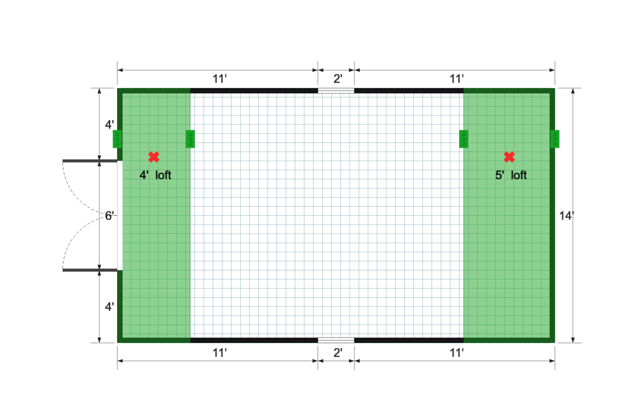 Premier Barn 14×24 floor plan