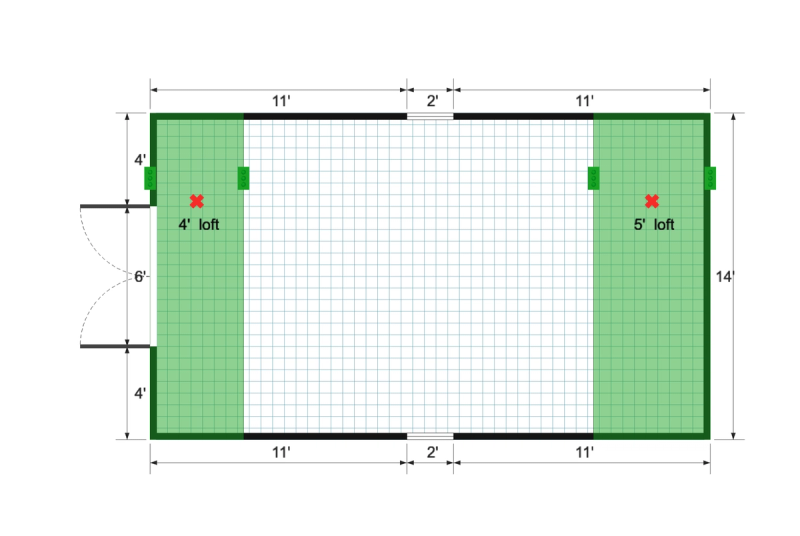 Premier Barn 14×24 floor plan