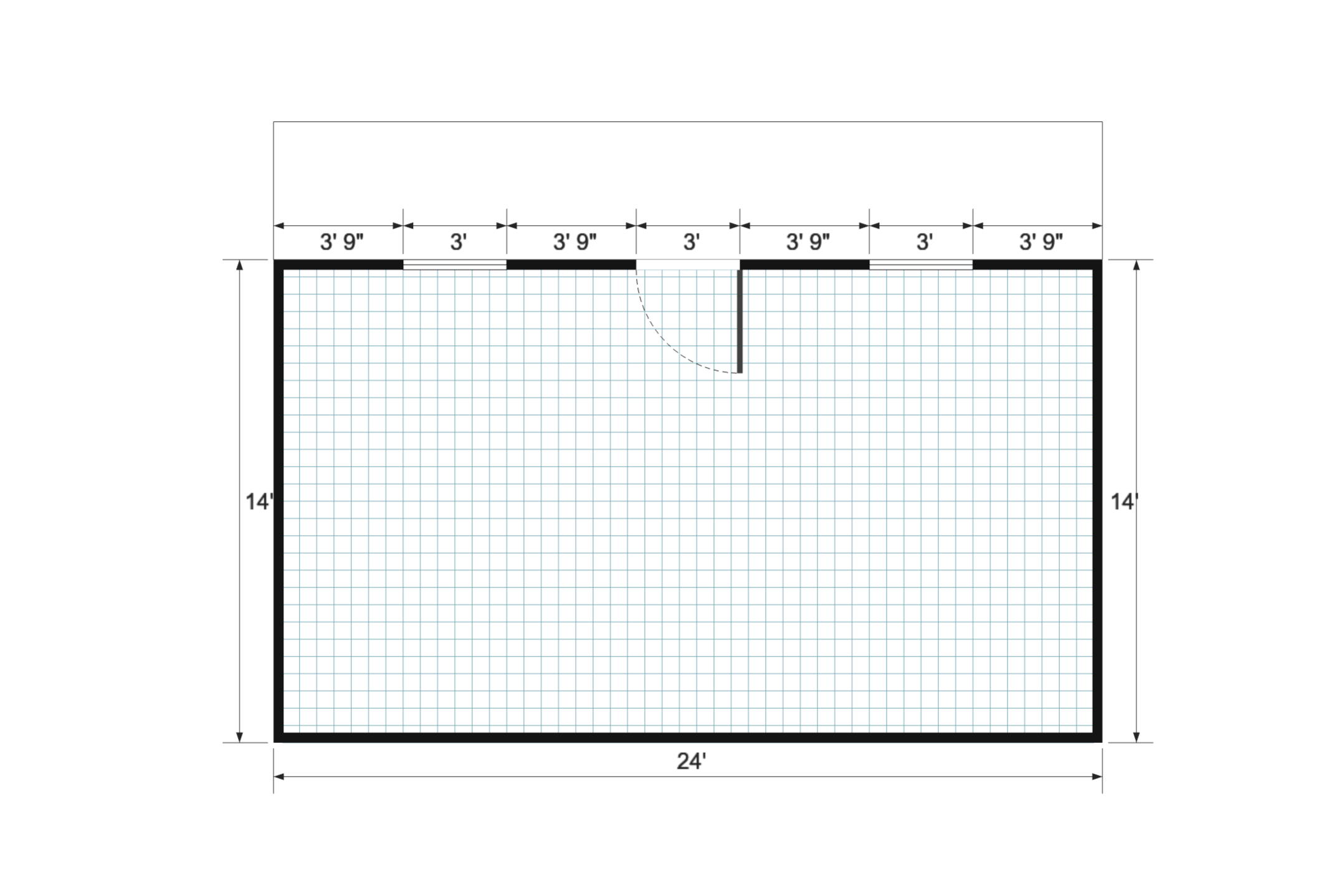 Gable Cottage 18x24 floor plan