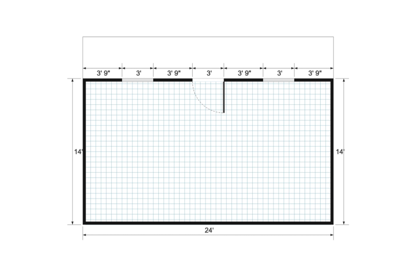 Gable Cottage 18x24 floor plan