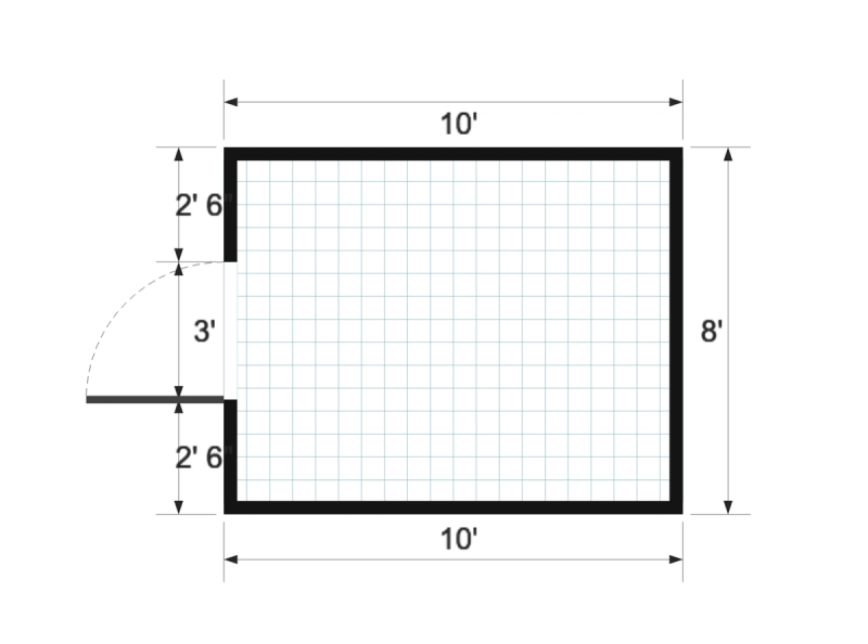 Basic Shed 8×10 floor plan
