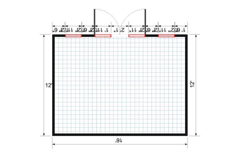 Premier Lean-to 12×16 floor plan