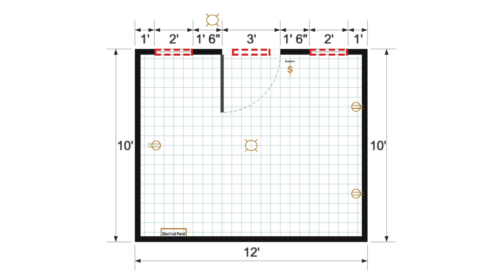 Floor plan for 10x12 Single Slope