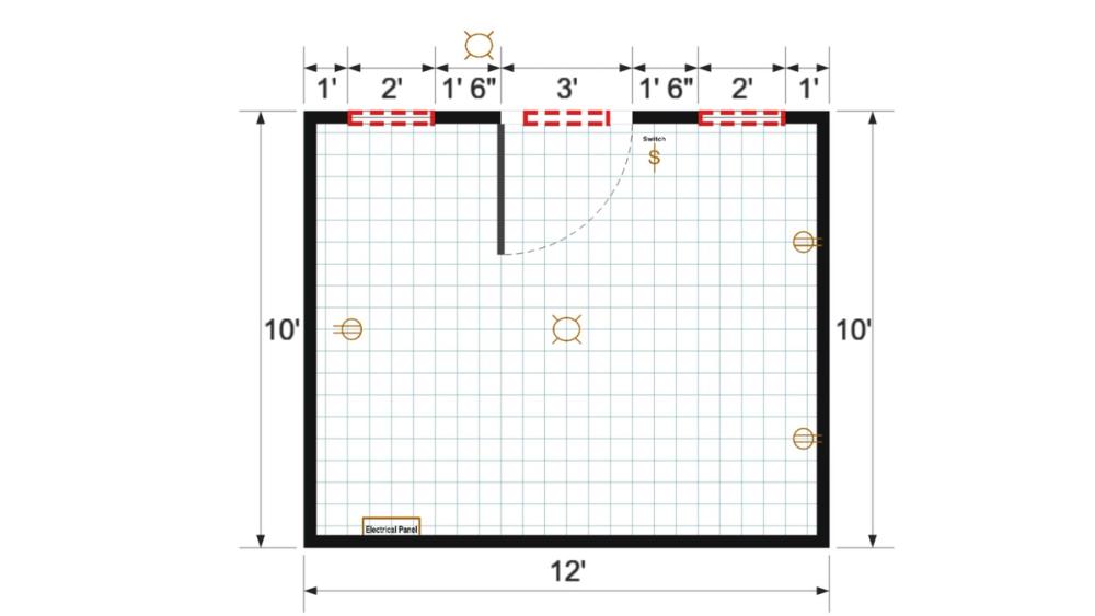 Floor plan for 10x12 Single Slope