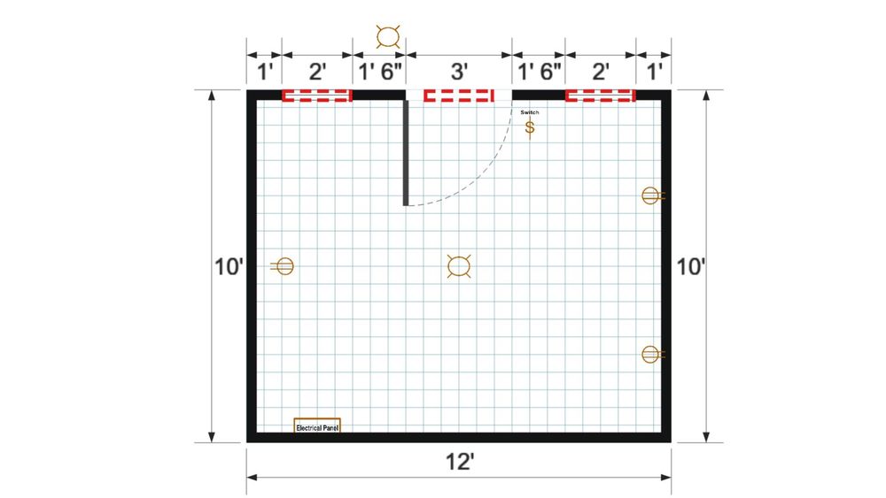 Floor plan for 10x12 Single Slope