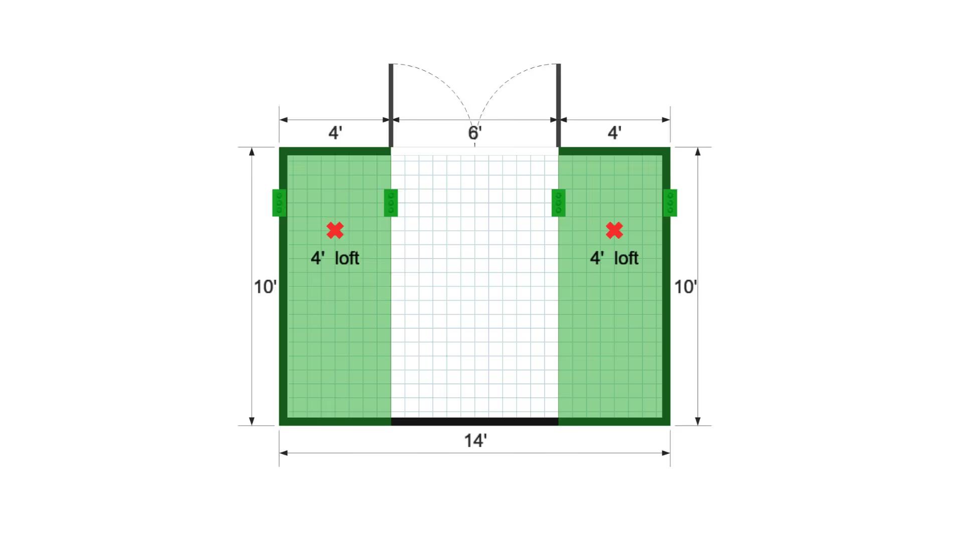 Floor plan for 10x14 Lofted Barn