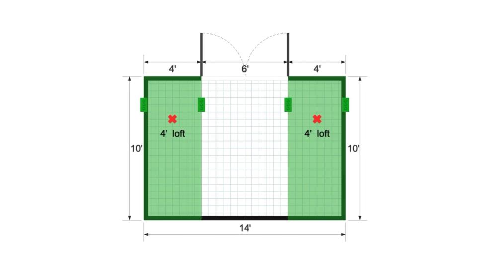 Floor plan for 10x14 Lofted Barn