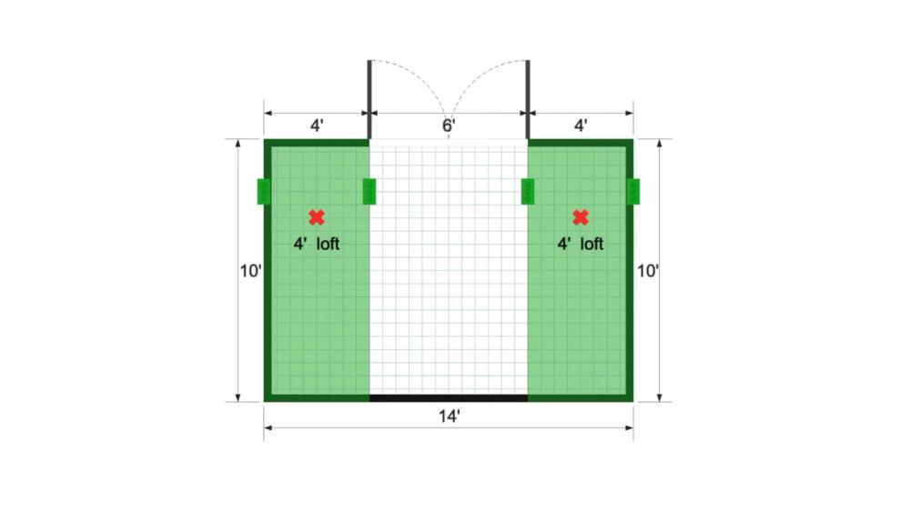 Floor plan for 10x14 Lofted Barn