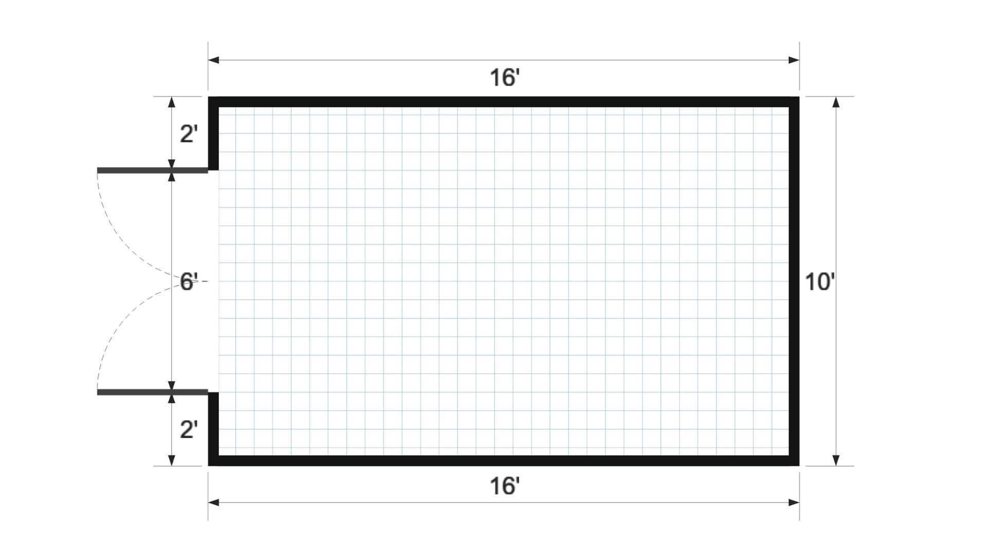 Floor plan for 10x16 Value Shed
