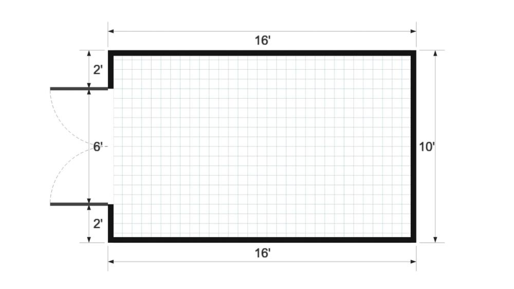 Floor plan for 10x16 Value Shed