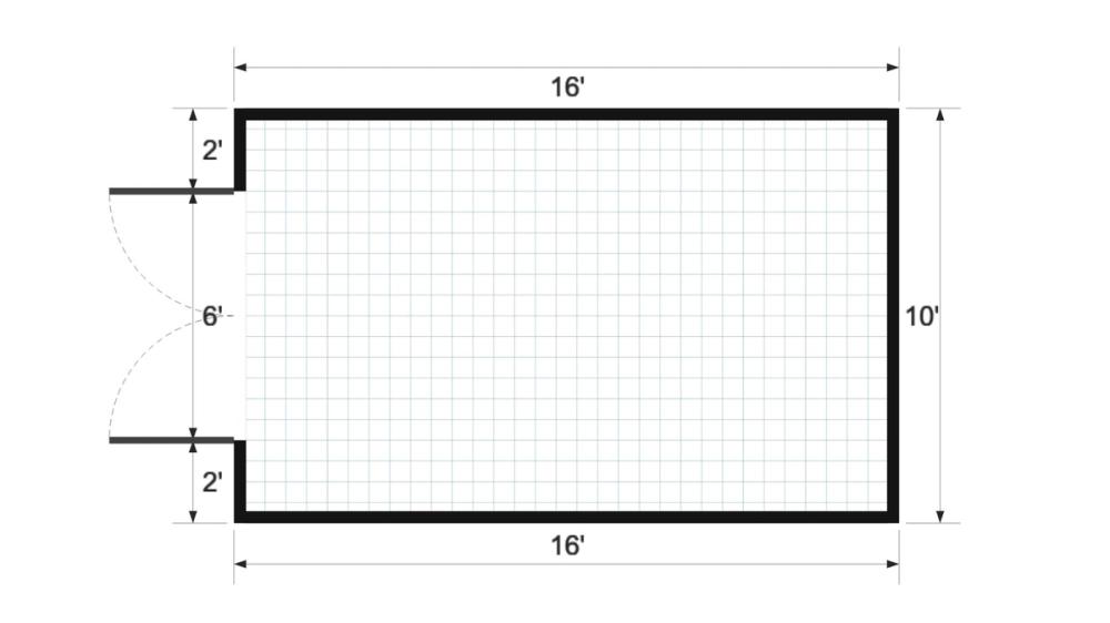 Floor plan for 10x16 Value Shed