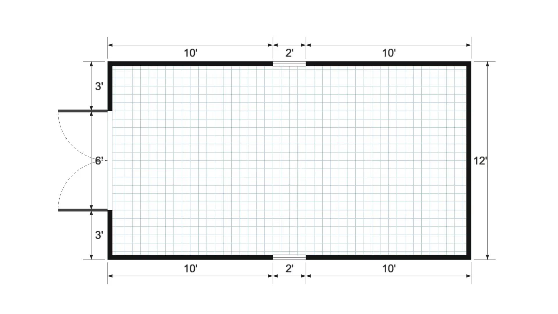 Floor plan for 12x22 Value Shed