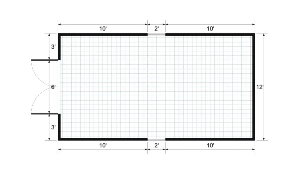 Floor plan for 12x22 Value Shed