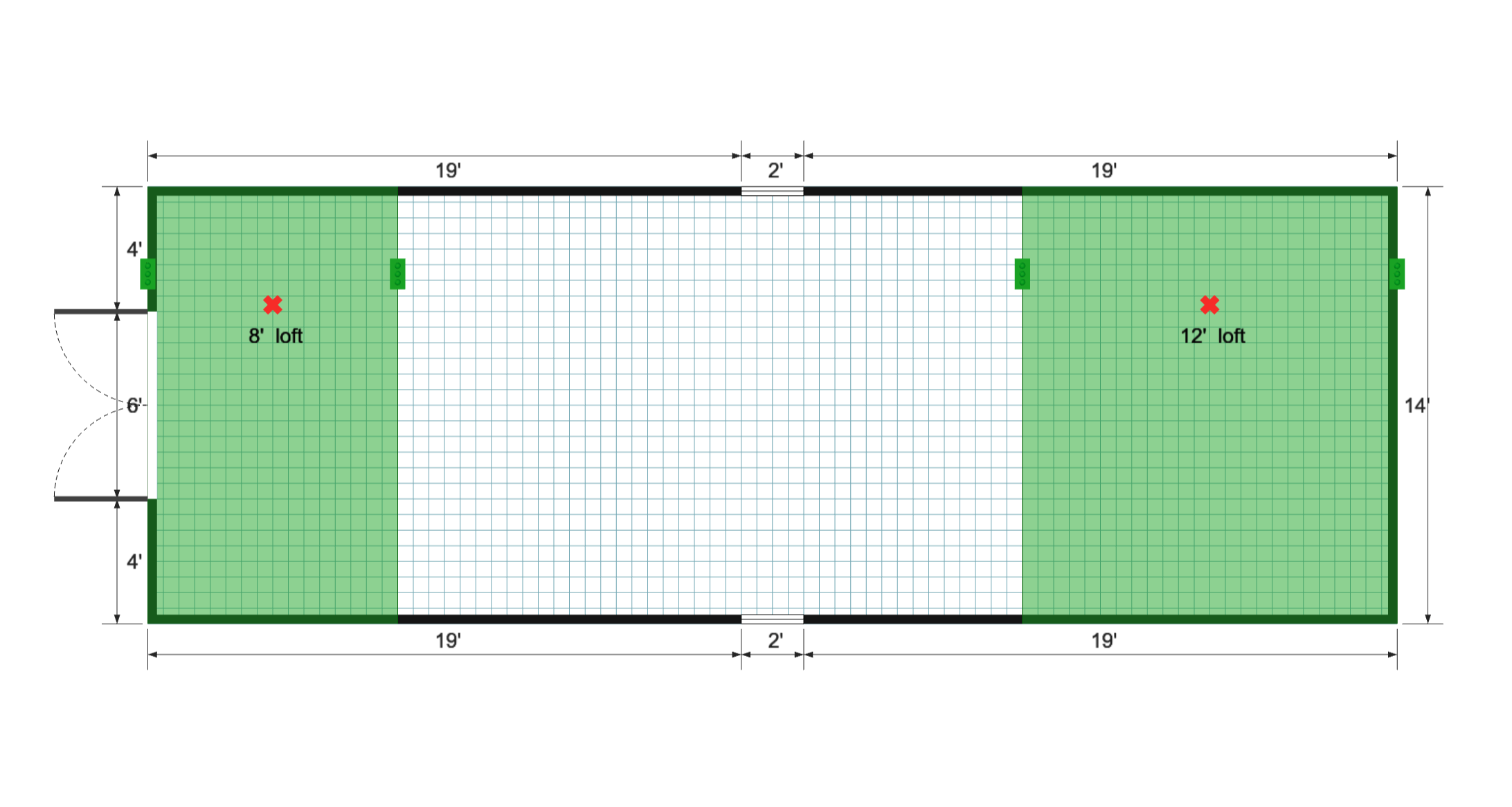 Premier Barn 14×40 floor plan