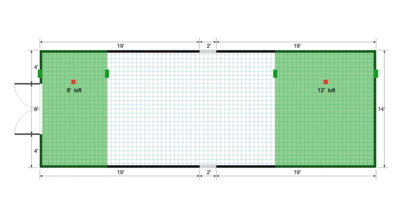 Premier Barn 14×40 floor plan