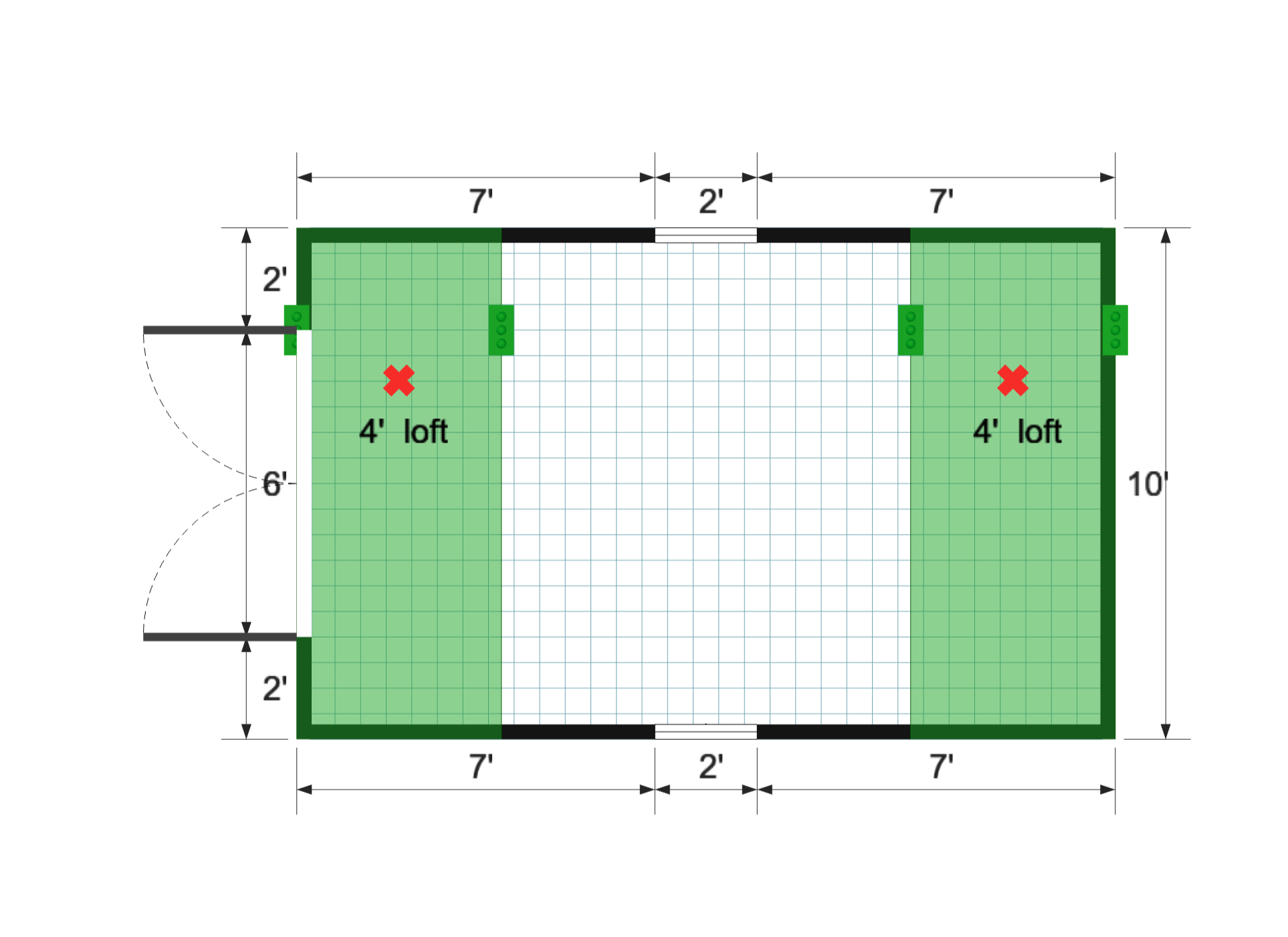Standard Barn 10×16 floor plan