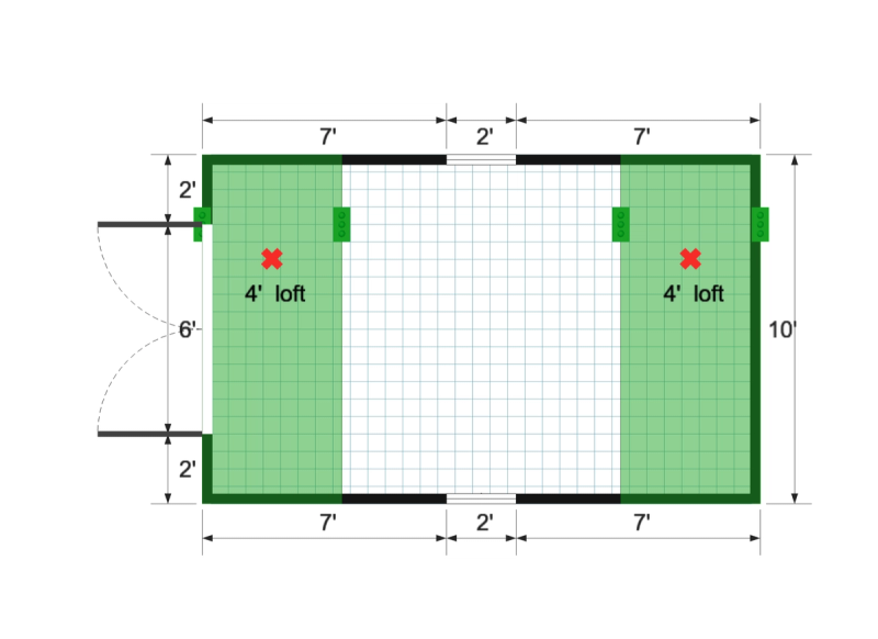 Standard Barn 10×16 floor plan