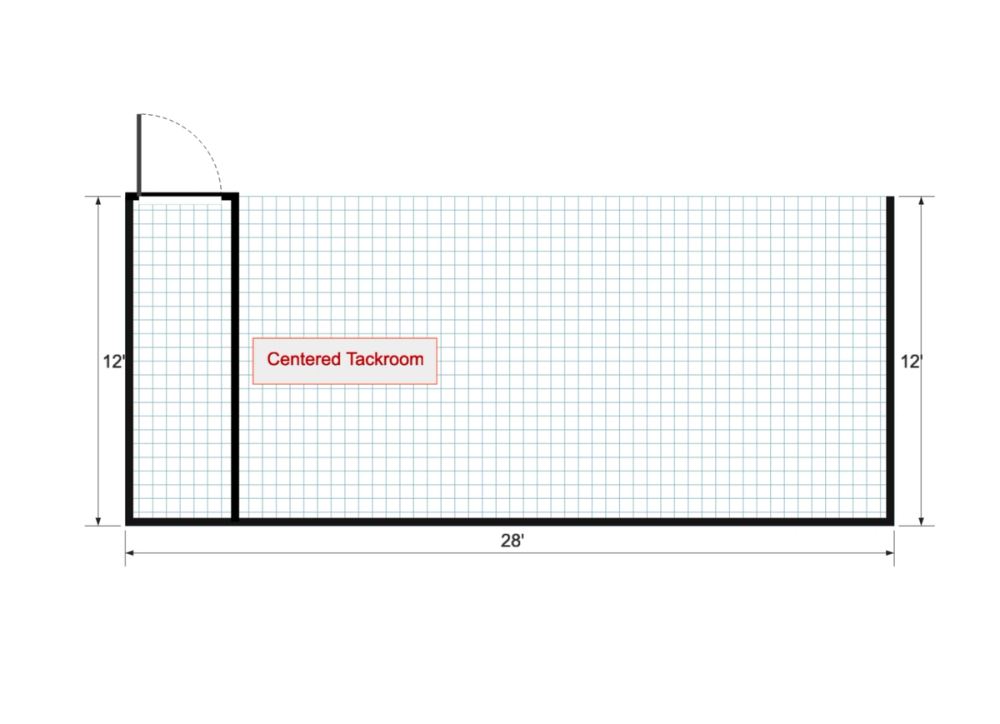 Floor plan for 12x28 Animal Shelter with Tack Room