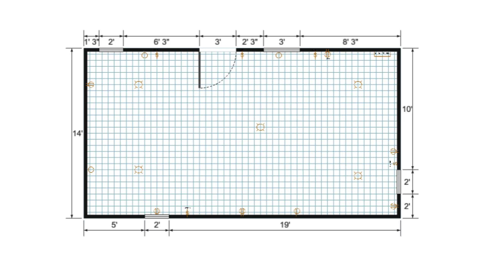 Floor plan for 14x26 Gable Shed