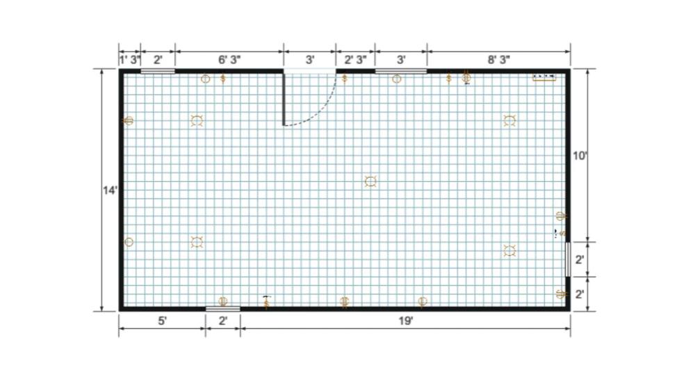 Floor plan for 14x26 Gable Shed