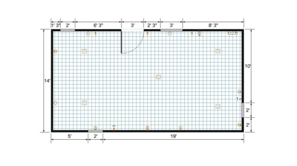 Floor plan for 14x26 Gable Shed