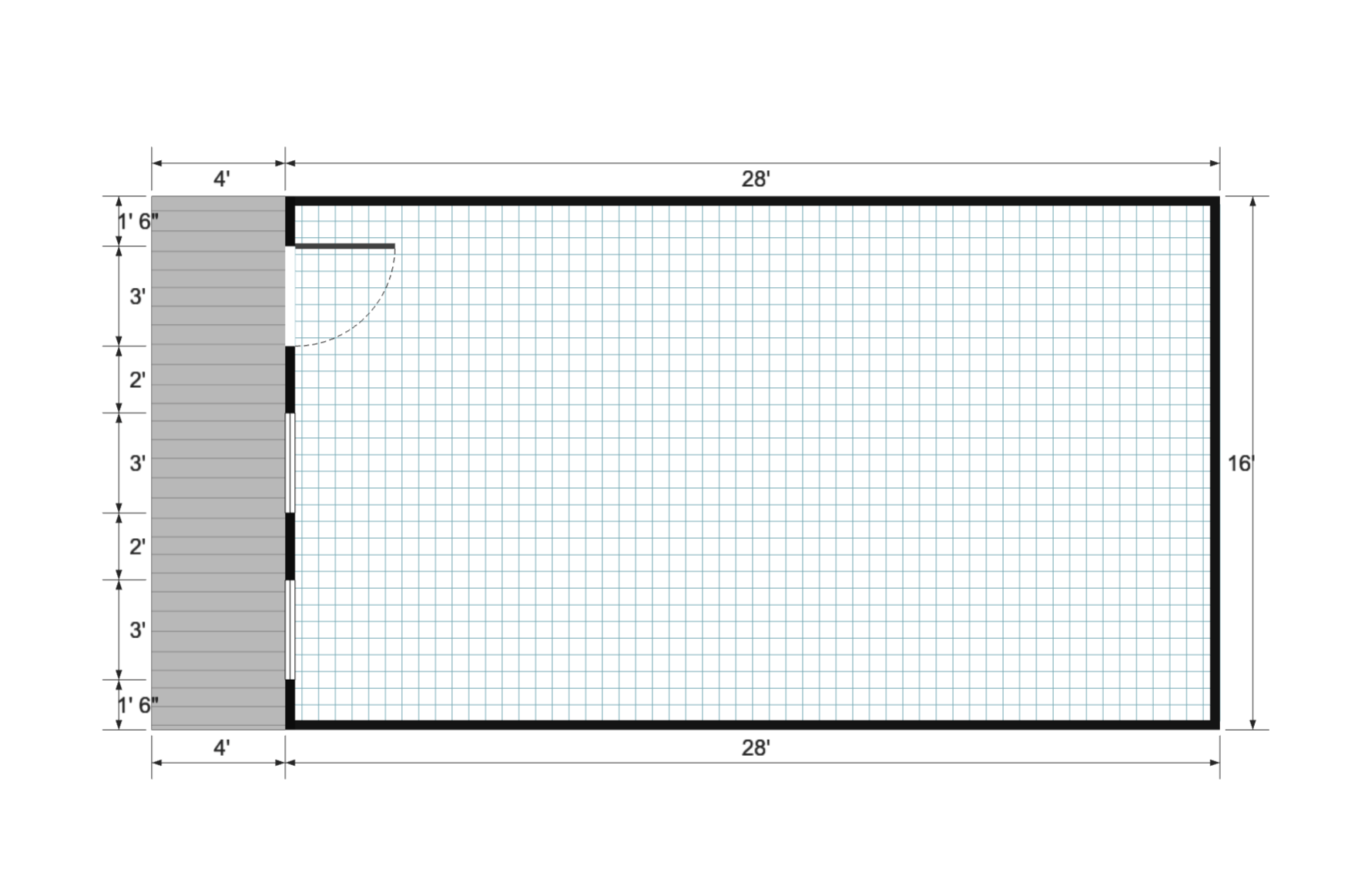 Cabinette 16×32 floor plan