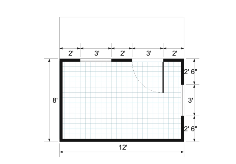 Gable Cottage 12x12 floor plan