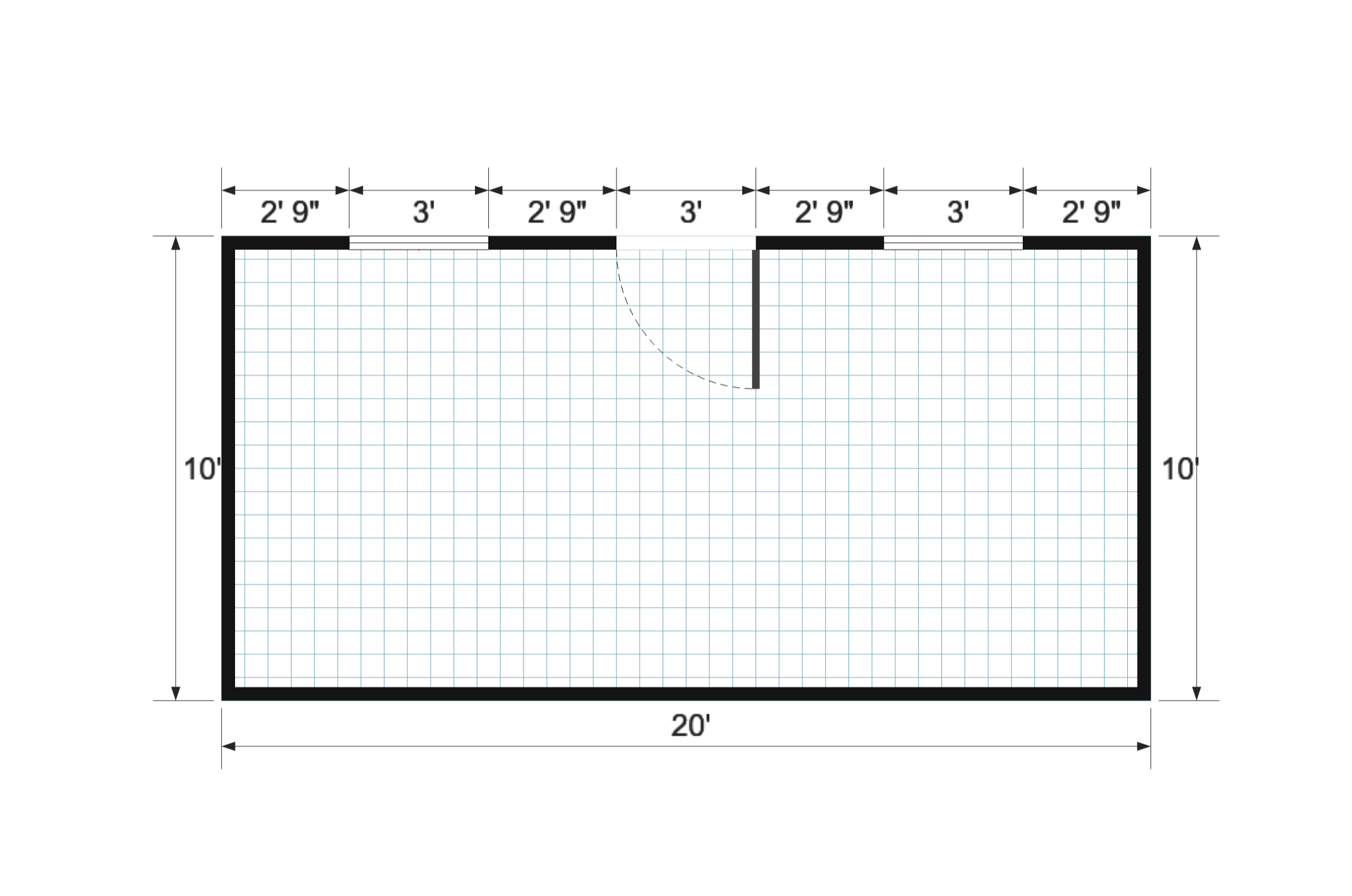 Gable Studio 10×20 floor plan