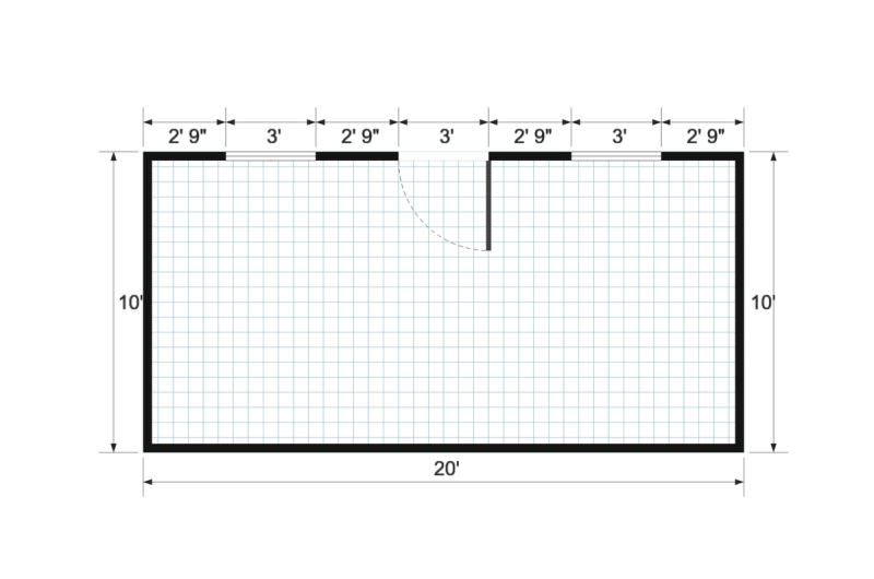 Gable Studio 10×20 floor plan