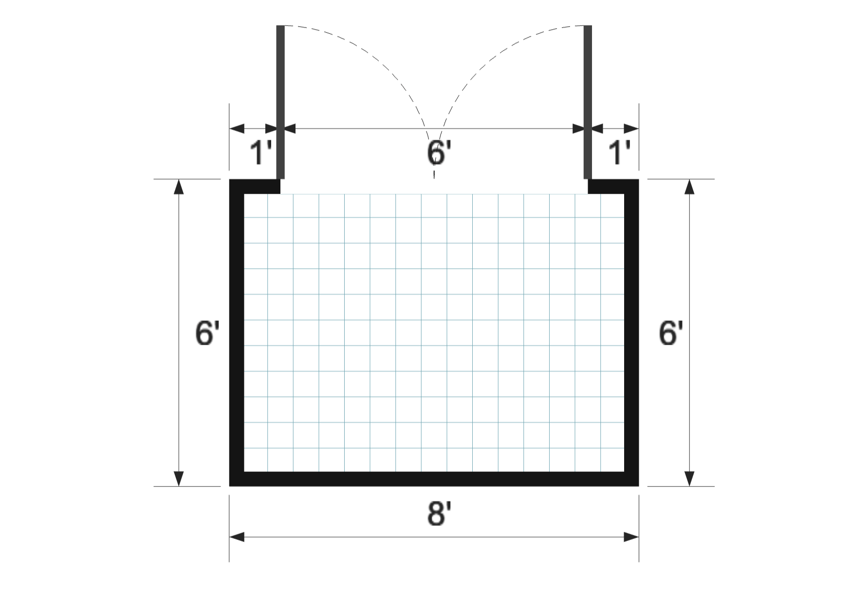 Lean-to 6×8 floor plan