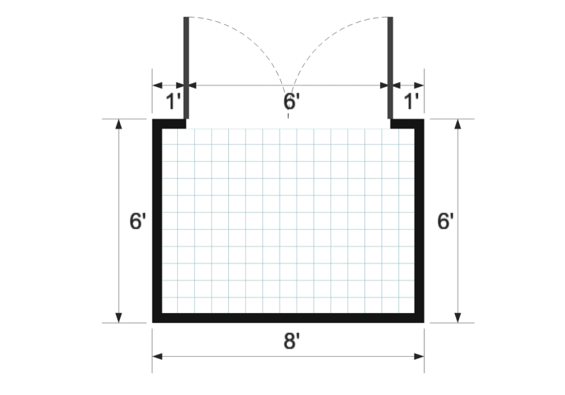 Lean-to 6×8 floor plan