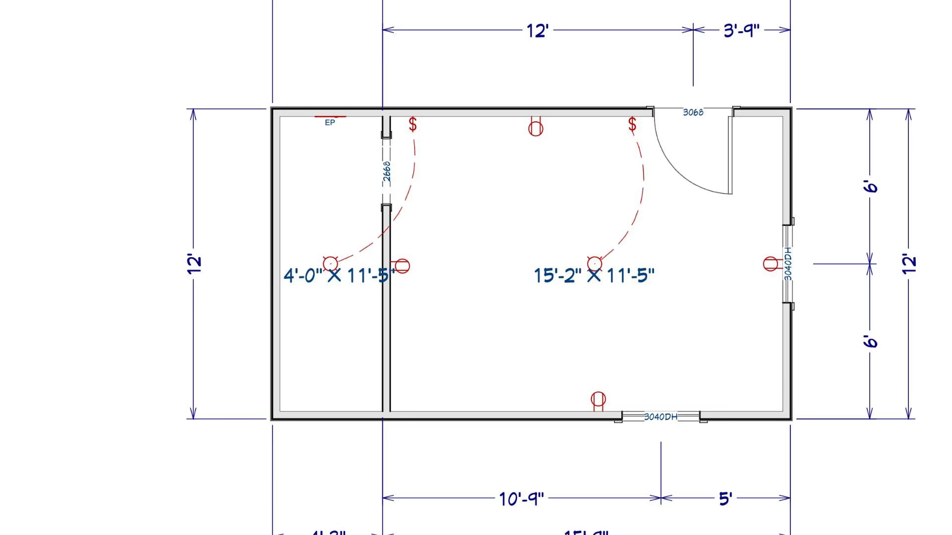 Floor plan for 12x20 Lofted Barn