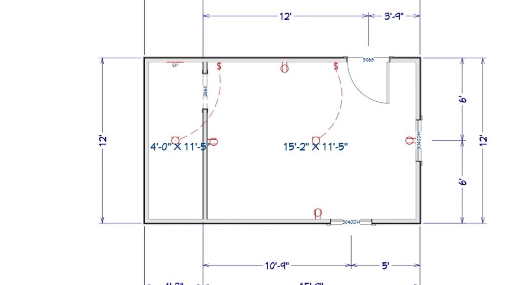 Floor plan for 12x20 Lofted Barn