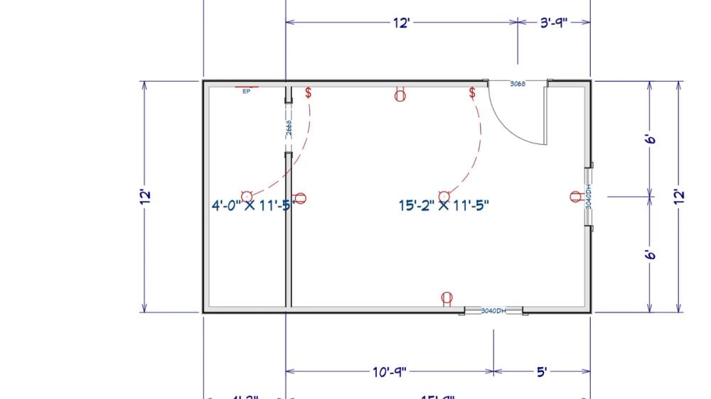 Floor plan for 12x20 Lofted Barn