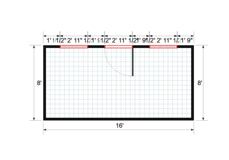 Studio 8x16 floor plan