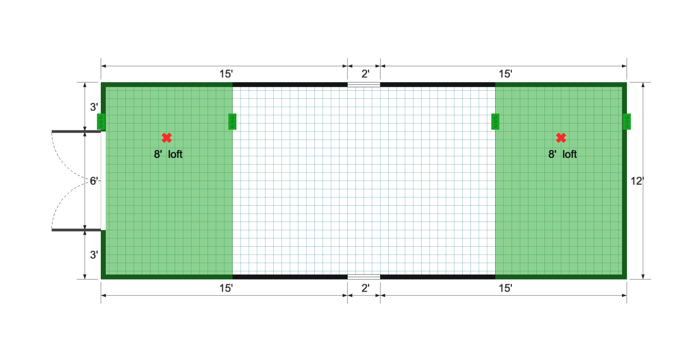 Premier Barn 12×32 floor plan