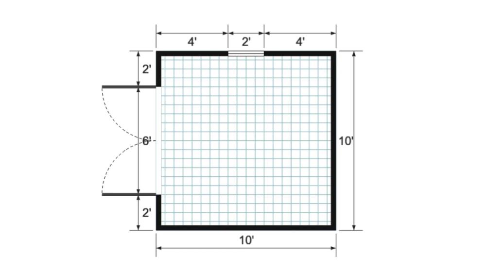 Floor plan for 10x10 Value Shed