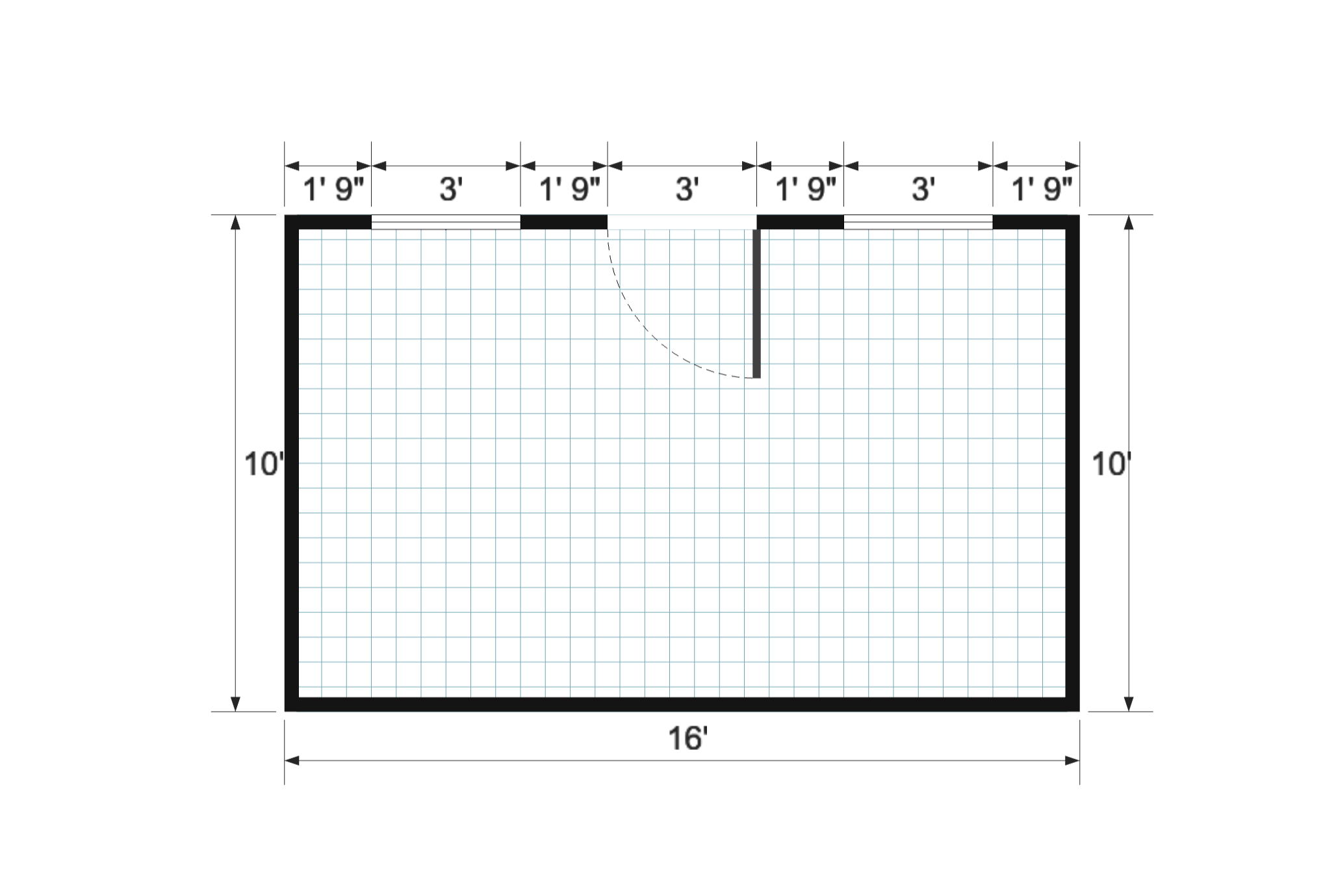 Gable Studio 10×16 floor plan