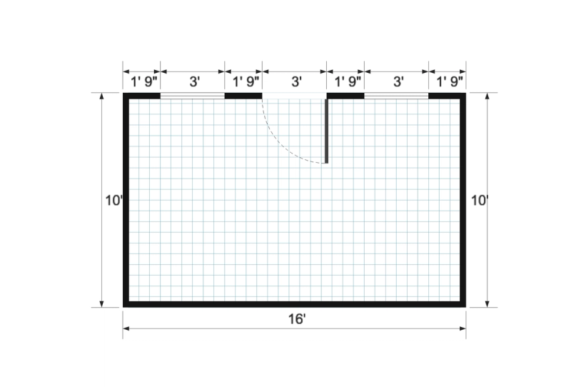 Gable Studio 10×16 floor plan