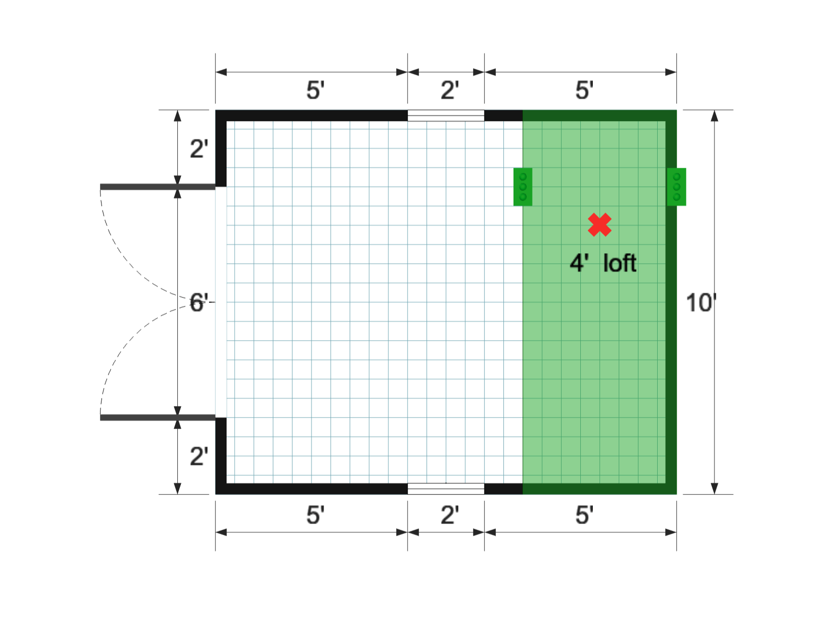 Standard Barn 10×12 floor plan