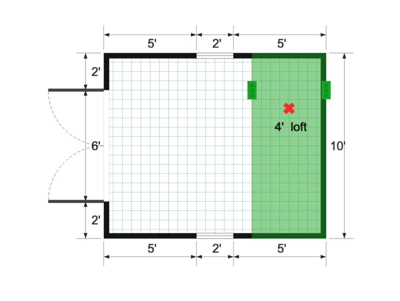 Standard Barn 10×12 floor plan