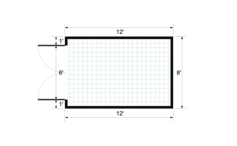 Basic Shed 8×12 floor plan